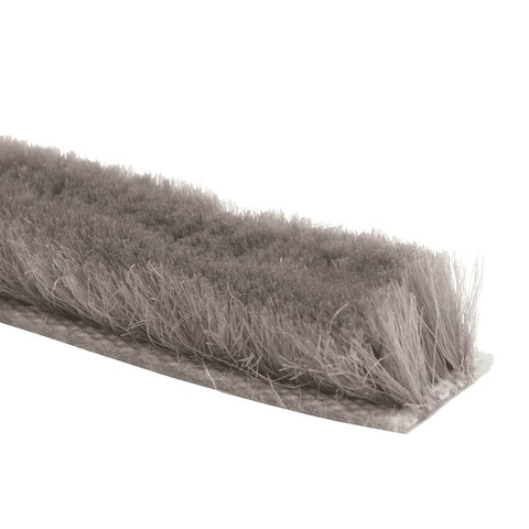 Prime-Line T 8658 Pile Weatherstrip, 3/16 in W, 18 ft L, Synthetic Fabric, Gray