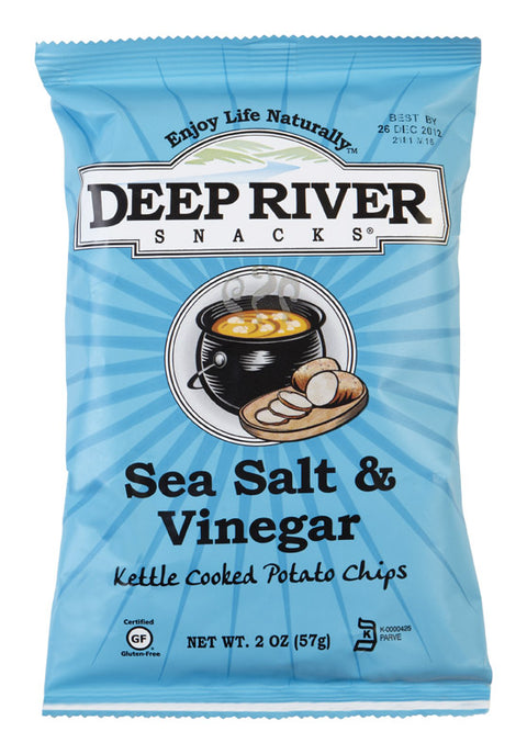 Deep River Snacks Kettle Cooked Sea Salt & Vinegar Potato Chips 2 oz. Bagged