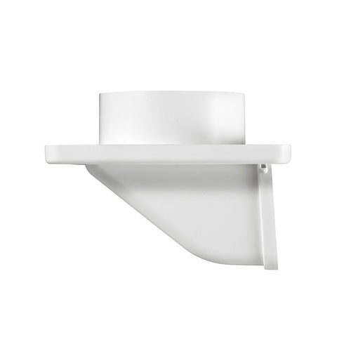 Lambro 143W Under Eave Vent, 5-3/4 in W Hood, 2-1/4 in H Hood, 4 in Duct, Plastic Hood