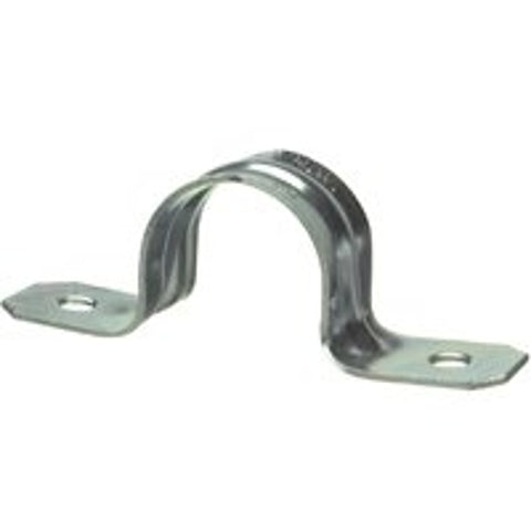 Halex 26121 2-Hole Rigid Conduit Strap, 1/2 in, Steel, Galvanized, 10/BAG