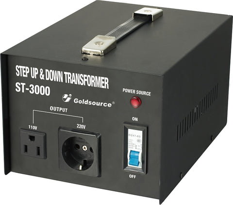 Goldsource ST Series ST-3000 Step Up and Step Down Transformer, 1-Phase, 220/240 V Secondary, 50 to 60 Hz