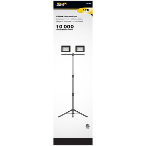 BELL LINK CL-TWL10K Work Light with Tripod, 120 V, 80 W, 2-Lamp, LED Lamp, 10,000 Lumens