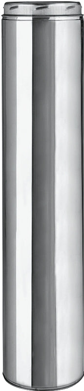 Selkirk 208148 Chimney Pipe, 8 in ID, 10 in OD, 48 in L, Stainless Steel