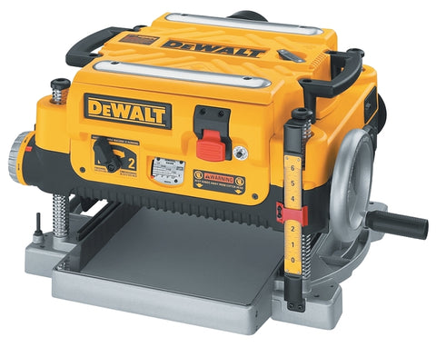 DEWALT DW735 Thickness Planer with Three Cutter, 15 A, 2 hp, 13 in W Planning, 1/8 in D Planning, Carriage Lock Control