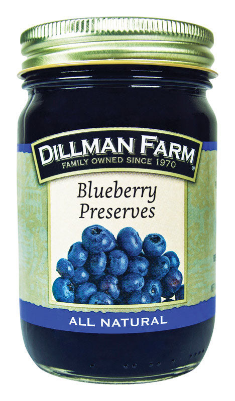 Dillman Farm All Natural Blueberry Preserves 16 oz Jar, Pack of 6