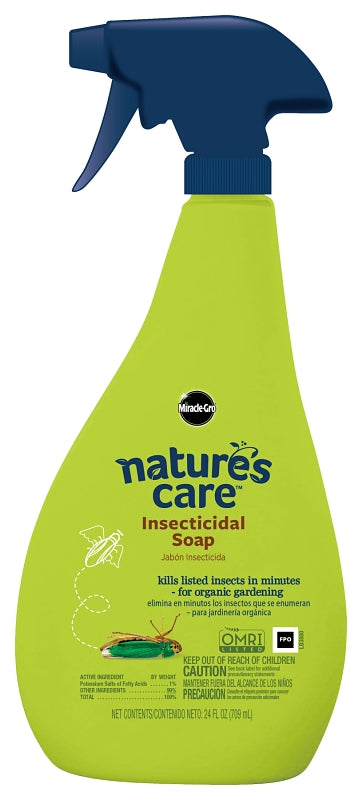 Miracle-Gro Nature's Care 0747210 Ready-to-Use Insecticidal Soap, Liquid, Spray Application, Indoor, Outdoor, 24 oz