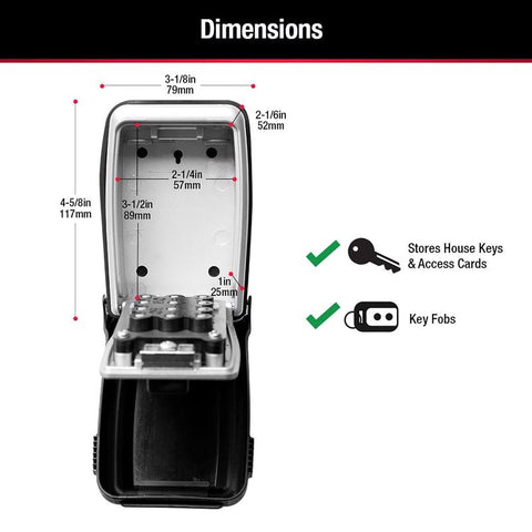 Master Lock 4-5/8 in. H X 3.13 in. W X 2-1/16 in. L Metal 4-Digit Combination Lock Box