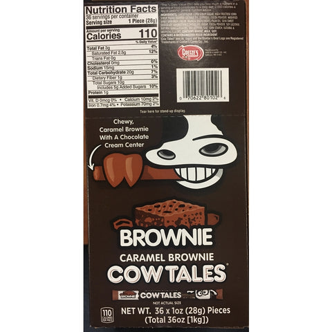 Goetze's Candy Cow Tales Brownie Caramels 1 oz, Pack of 36