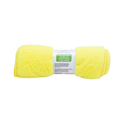 Simple Spaces OG003 Cleaning Cloth, 12 in L, 12 in W, Microfiber, Yellow