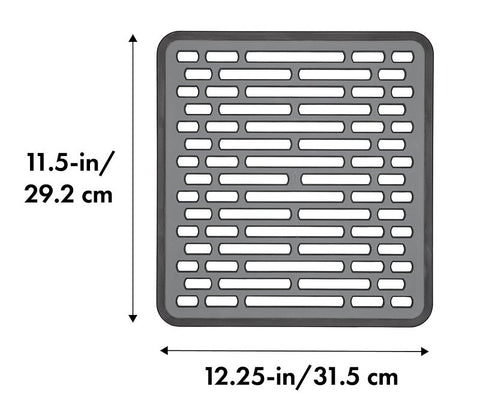 Good Grips 13190610 Sink Mat, 12-1/4 in L, 11-1/2 in W, 1/2 in Thick, Silicone, Gray