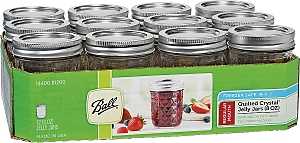 Ball Quilted Crystal Series 1440081200 Mason Jar, 8 oz Capacity, Glass
