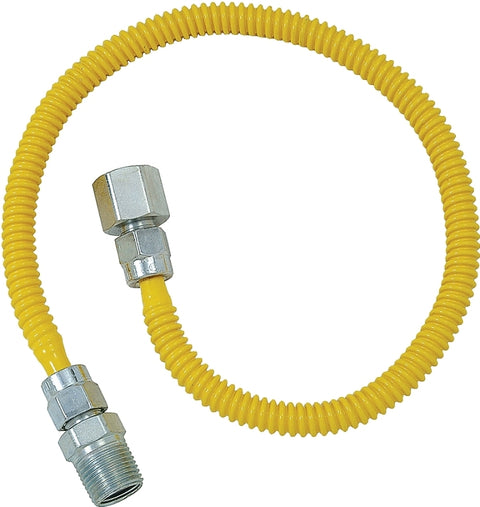 BrassCraft ProCoat Series CSSD54-24 Gas Connector, 24 in L, 1/2 x 1/2 in, 0.5 psi Pressure, -40 to 150 Temperature