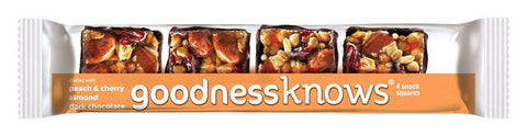 goodnessknows Peach, Cherry, Almond, Dark Chocolate Granola Bar 1.2 oz. Pouch