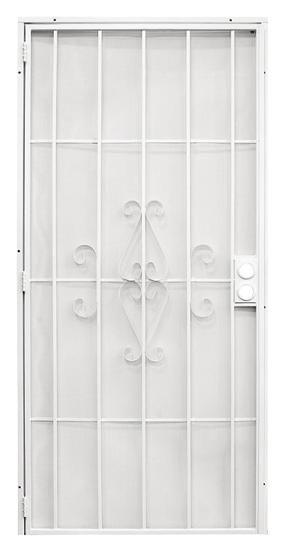 Precision Regal Series 3818WH2668 Door Screen, 80 in L, 30 in W, Steel, White