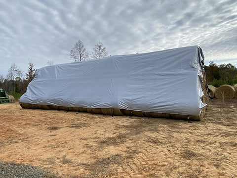 Dize Weathermaster HD2536 Hay Bale Cover, 25 ft L, 36 ft W, Polyethylene, Black/Silver
