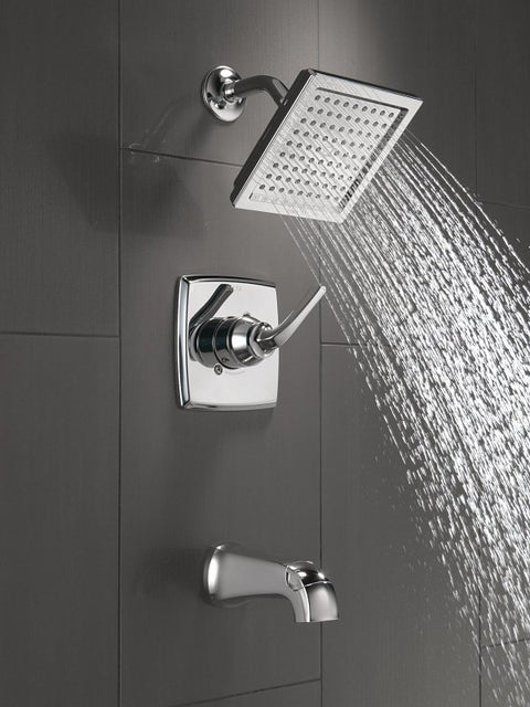 Delta Monitor 14, Geist Series 144864 Tub and Shower Faucet, Single Function Showerhead, 1.75 gpm Showerhead, 6 gpm Tub