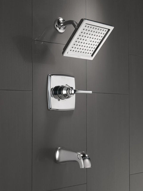 Delta Monitor 14, Geist Series 144864 Tub and Shower Faucet, Single Function Showerhead, 1.75 gpm Showerhead, 6 gpm Tub