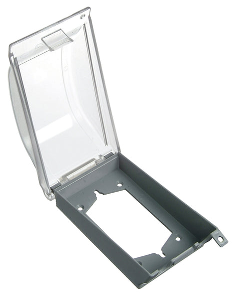 Red Dot CKPS Lockable Cover, 6-5/32 in L, 4-11/16 in W, Rectangular, 1-Gang, Polycarbonate, Clear