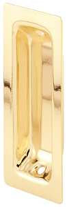 Prime-Line N 6826 Door Pull, 1-3/8 in W, 3/8 in D, 3-1/4 in H, Steel, Brass
