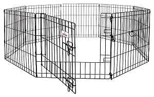 Petmate 55014 Exercise Pen with Door, 192 in OAL, 0.3 in OAW, 42 in OAH, Black