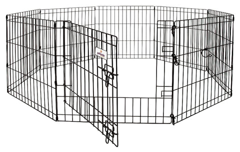 Petmate 55014 Exercise Pen with Door, 192 in OAL, 0.3 in OAW, 42 in OAH, Black