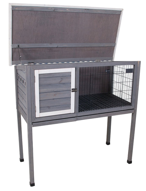 Petmate Precision Pet 7029115 Extreme Rabbit Shack II, 46 in W, 24 in D, 48 in H, Wood, Gray/White