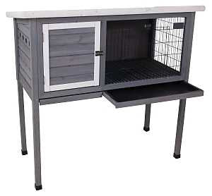 Petmate Precision Pet 7029115 Extreme Rabbit Shack II, 46 in W, 24 in D, 48 in H, Wood, Gray/White