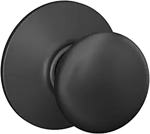 Schlage F Series F10 V PLY 622 Passage Knob, Plymouth, Round, 2-3/4 in Dimensions, Metal, Matte Black, Reversible Hand