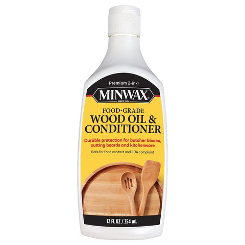 Minwax 47900000 Food-Grade Oil and Conditioner, Transparent, Clear, Liquid, 12 oz Bottle