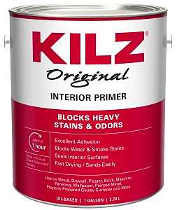 Kilz 10001 Primer, Oil Base, White, 1 gal, Can, Pack of 4