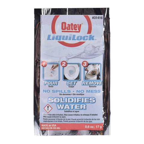 Oatey Liquilock Series 31416 Water Absorbing Crystal, White