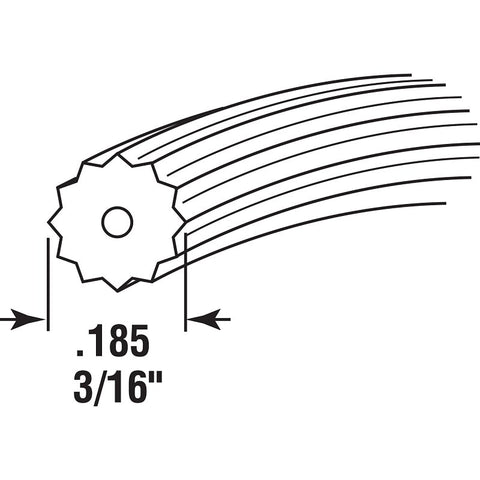 Make-2-Fit P 7946 Screen Retainer Spline, 0.185 in D, 500 ft L, Vinyl, Black, Round