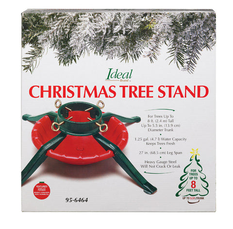 Jack-Post Metal Christmas Tree Stand Red and Green 8 ft. Maximum Tree Height