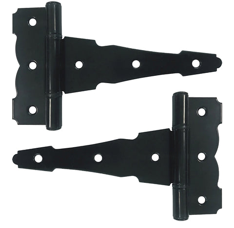 Nuvo Iron HDTH6BLK/B Heavy-Duty Tee Hinge, 6 in H Frame Leaf, Galvanized Steel, Black, Powder-Coated Satin