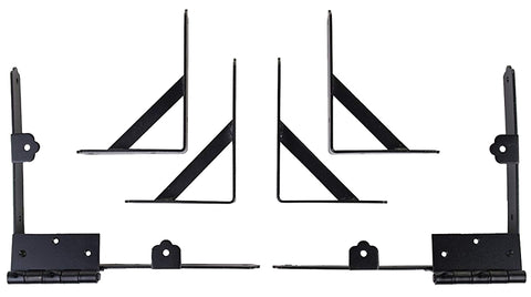 Nuvo Iron GCBHK01 Gate Corner Brace and Hinge Kit, Steel, Black, Galvanized /Powder-Coated, 8-Piece