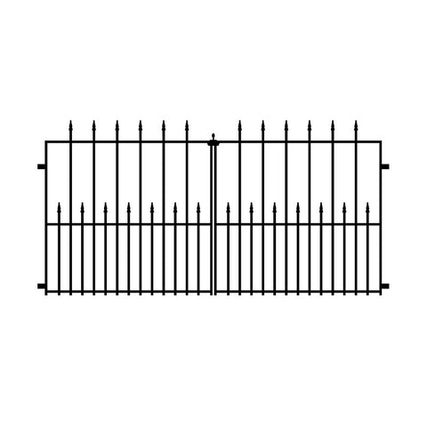 Nuvo Iron TEDGQF1 Tiger Eye Double Gate, 29 in W Gate, 34 in H Gate, Metal Frame, Black