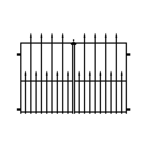 Nuvo Iron TEDGQF2 Tiger Eye Double Gate, 48 in W Gate, 34 in H Gate, Metal Frame, Black