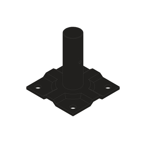 Nuvo Iron QFSM3 Surface Mount Plate, Metal, Black, Painted, For: 1 in Quick-Fence Posts