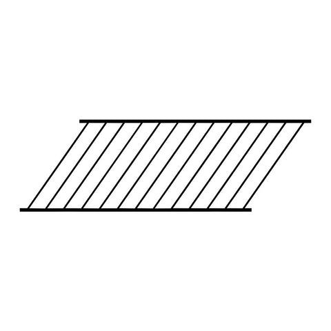 Nuvo Iron DSR3470-STB Railing Panel, 34 in OAH, Steel Rail, Textured Black Rail, Designed for a 36" high finished railing / 35° Angle