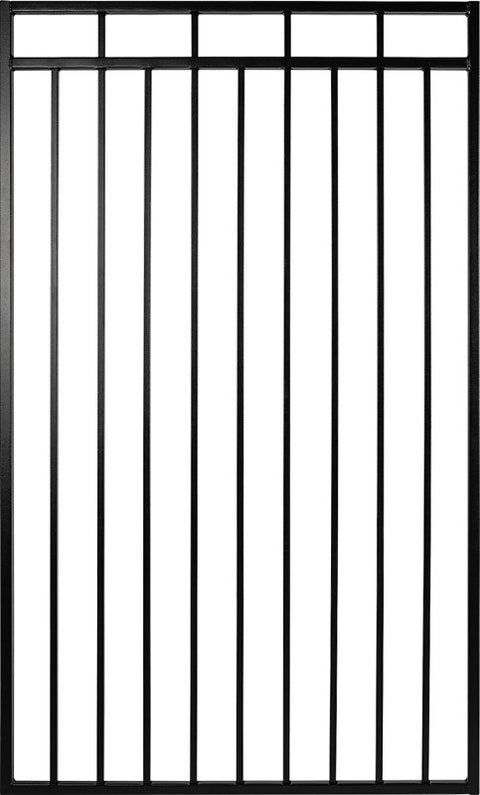 Nuvo Iron Benitoite Series IBG04568 Flat Top Gate, 45 in W Gate, 68 in H Gate, Steel Frame, Black