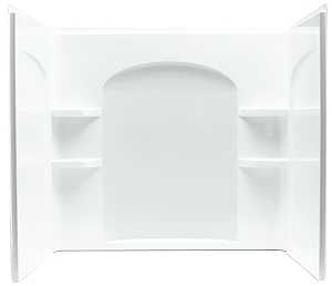 Sterling Ensemble 71224100-0 Bath/Shower Wall Set, 33-1/4 in L, 60 in W, 54 in H, Vikrell, Alcove Installation, White