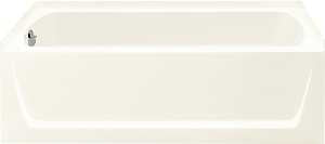 Sterling Ensemble 71171110-0 Bathtub, 44 gal Capacity, 60 in L, 30 in W, 18 in H, Alcove Installation, Vikrell, White
