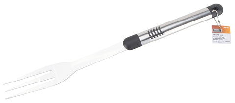 Omaha BBQ-8112443B Premium BBQ Fork, 1.9 mm, Stainless Steel Blade, Stainless Steel, Aluminum Handle, Straight Handle