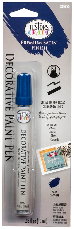 Testors 215155 Decorative Paint Pen, Chisel Tip, Sapphire