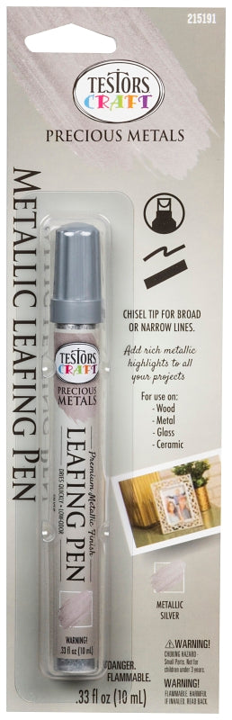 Testors 215191 Leafing Pen, Chisel Tip, Silver