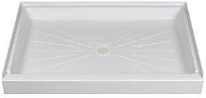 Durabase 3248M Shower Base, 32 in L, 48 in W, 5-1/2 in H, Fiberglass, White