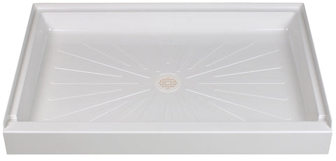 Durabase 3248M Shower Base, 32 in L, 48 in W, 5-1/2 in H, Fiberglass, White