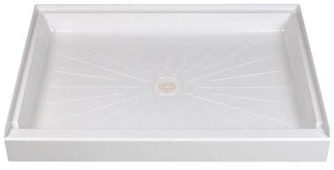 Durabase 3448M Shower Base, 34 in L, 48 in W, 5-1/2 in H, Fiberglass, White