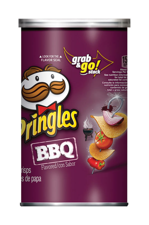 Pringles BBQ Potato Chips 2.5 oz Boxed, Pack of 12