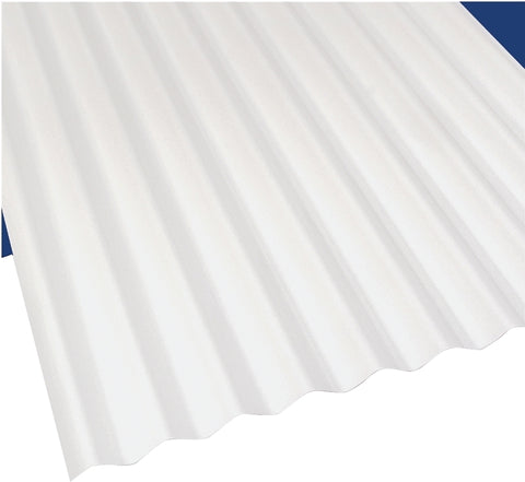 Sun N Rain 103694 Corrugated Roofing Panel, 12 ft L, 26 in W, 0.032 in Thick Material, PVC, White, Pack of 10